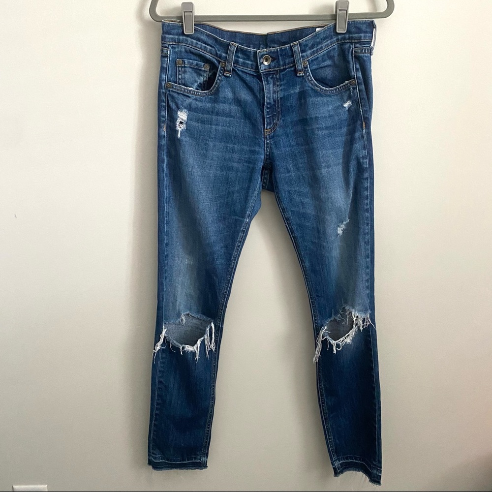 Rag & Bone Dre Distressed Raw Hem Skinny Jeans
